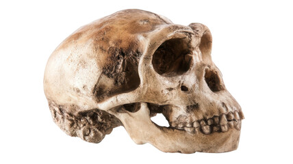 Fototapeta premium Detailed Chimpanzee Skull Isolated on White Background