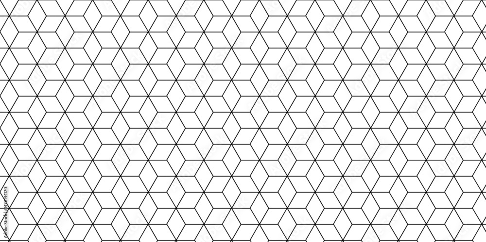 Poster seamless pattern with hexagon square cube geometric pattern shapes grid metal element texture design
