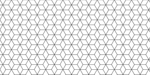 Fototapeta premium Seamless pattern with hexagon square cube geometric pattern shapes grid metal element texture design. vector tiles gradient science web tech connection triangle diamond honeycomb hexagon art.