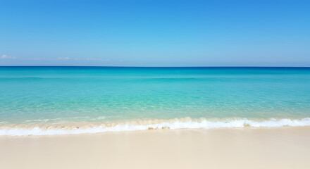 Obraz premium Ocean View with Beach and Blue Sky