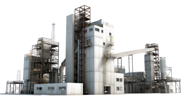 industrial plant complex. isolated, transparent background	