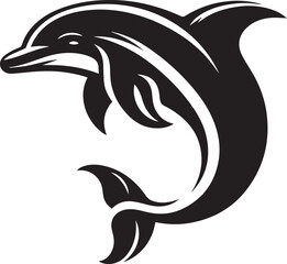 Jumping dolphin vector illustration on white background