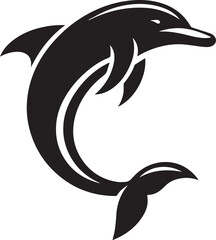 Jumping dolphin vector illustration on white background