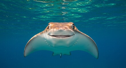 Smiling Ray Underwater View