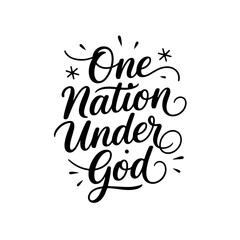 One Nation Under God. Vector Design Isolated on White Background
