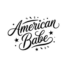 American Babe. Vector Design Isolated on White Background