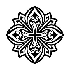 A solid style icon of abstract deco tattoo