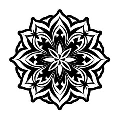 A solid style icon of symmetry flower tattoo