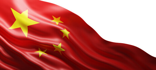 China flag isolated on transparency background with copy space 3D render