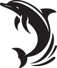 Jumping dolphin vector illustration on white background