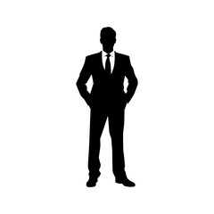Confident Executive Silhouette with Hands