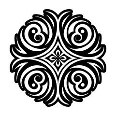 A solid style icon of deco motif tattoo