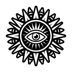 A glyph style icon showing mystic eye