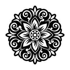 A solid style icon of floral tattoo