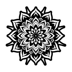 A filled style icon of mandala artwork