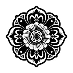 A glyph style icon of poppy flower tattoo