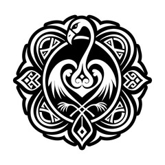 A solid style icon of flamingo tattoo
