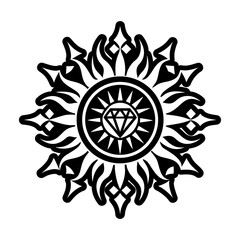 A filled style icon of sunburst rays