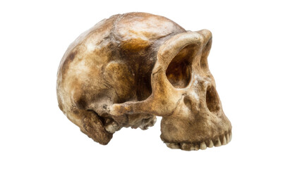 Fototapeta premium Realistic Orangutan Skull Close-Up Transparent Background