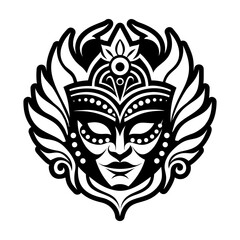 A solid style icon of venetian mask tattoo