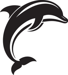 Jumping dolphin vector illustration on white background