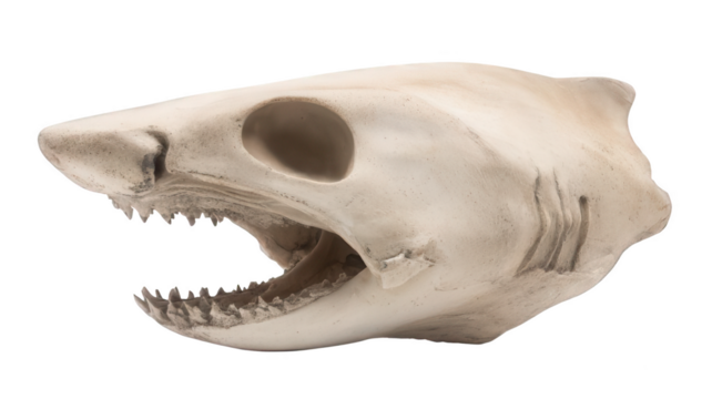 Realistic Shark Head Skull Isolated on White Background