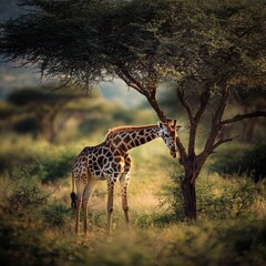 Fototapeta premium giraffe in the savannah