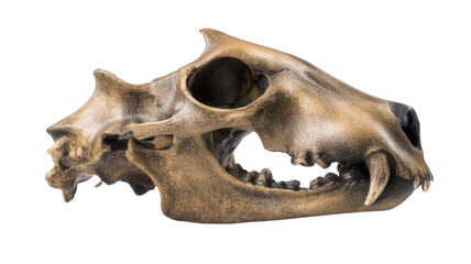 Naklejka premium Realistic Skull of a Hyena Transparent Background