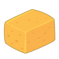 Vector illustration of sliced ​​cheddar cheese