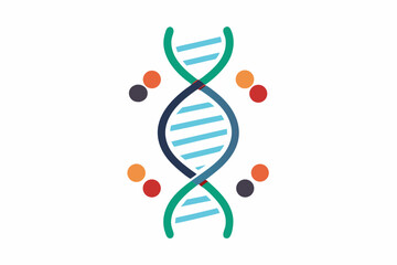 dna double helix twisted vertically icon