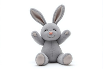 Obraz premium stuffed rabbit sitting on its hind legs with its arms outstretched