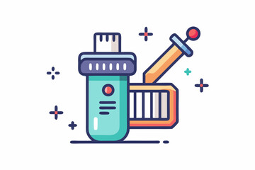 sample vial being scanned by a hand icon