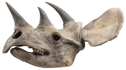 Realistic Skull of a Rhinoceros Transparent Background