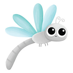 Cute Dragonfly Hand Draw Vector