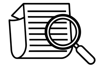 Searching Documents silhouette vector illustration