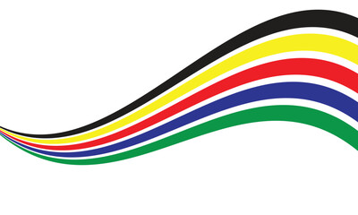  simple abstract graphic featuring multiple curved lines in red, green, blue, yellow, and navy blue colours hues against a clean white backdrop.