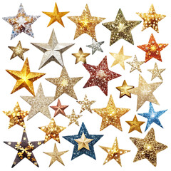 Obraz premium Colorful Star Collection: Festive Background Image