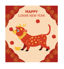 Happy Lunar New Year Vector Illustration Set - Chinese New Year Cards & Graphics-08