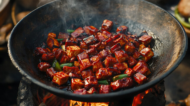  A taste of the mildly spicy smoked tofu from Hunan province (1)