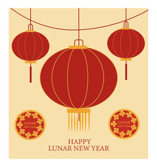 Happy Lunar New Year Vector Card Collection - Chinese New Year Festive Graphics-01