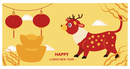 Lunar New Year (Spring Festival 春節) Vector Banner Illustrations Set-04