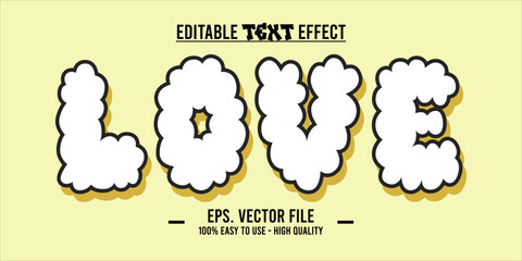 Love Editable Text Effect, Romantic and Modern Love Text Styles, Playful & Elegant Love Typography. EPS File