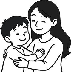 A Mother and Child illustration