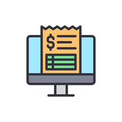 Fototapeta premium Online Bill Presentation Representing A Computer Screen With Financial Data