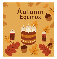 Autumn Equinox Square Vector Graphics Collection - Pumpkins & Fall Leaves-08