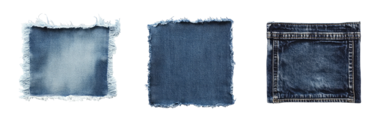 Distressed denim squares