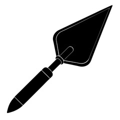 Pointing Trowel silhouette vector illustration