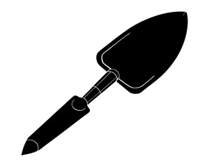 Pointing Trowel silhouette vector illustration