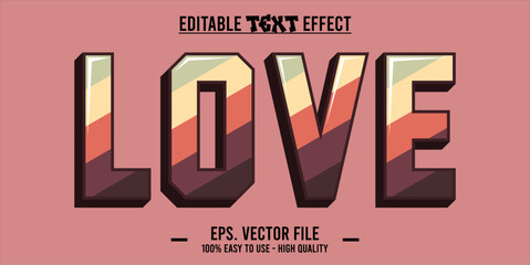 Love Editable Text Effect, Romantic and Modern Love Text Styles, Playful & Elegant Love Typography. EPS File