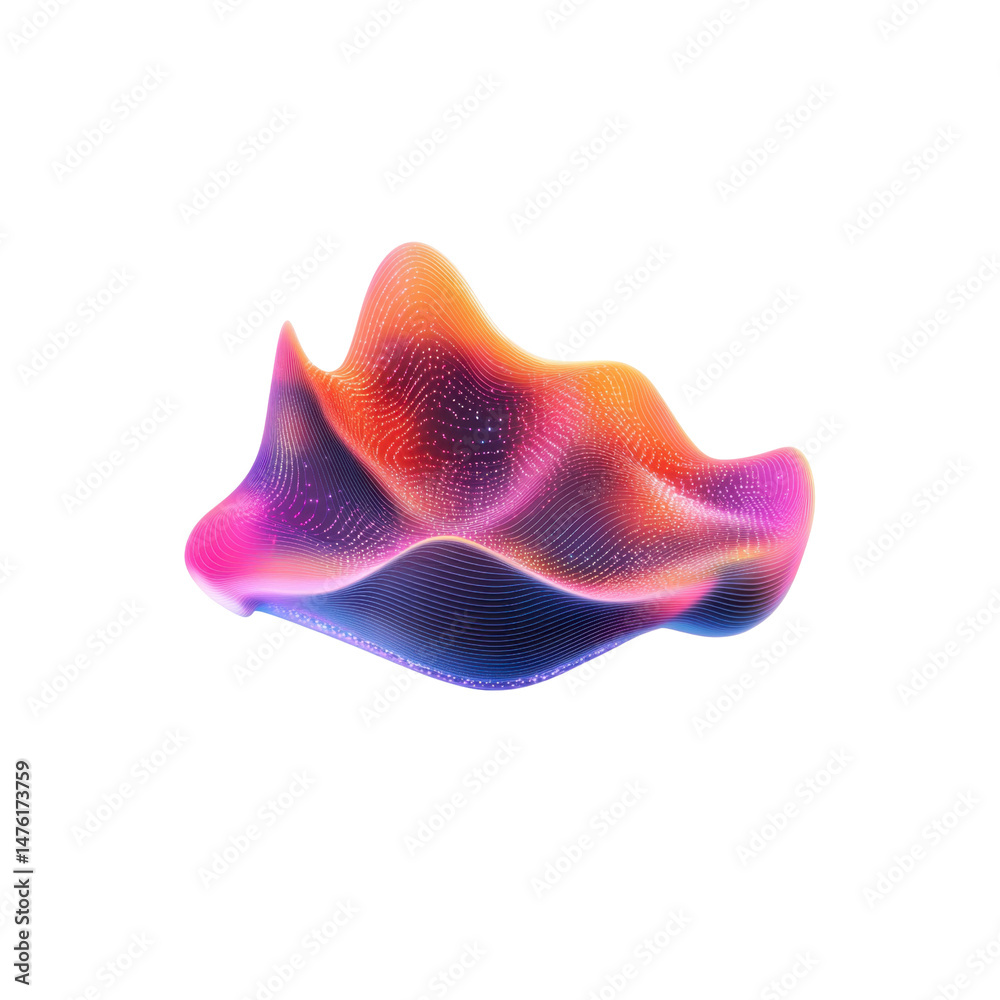 Aufkleber abstract colorful 3d waveform dynamic data visualization